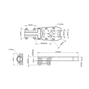 Tarot TL68B53 Magnesium Alloy Motor Mount 20mm Tube Ultra Lightweight Drone Motor Holder