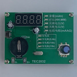TEC2032 Battery Capacity Tester for 2032 Coin Cell Batteries 20mA Discharge Analyzer