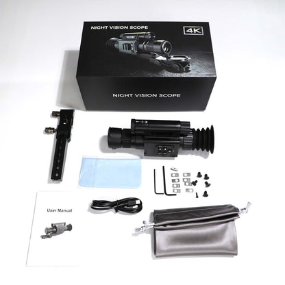 TeSeek DS-X7 4K Night Vision Scope 5X-20X Digital Monocular 850nm IR Illuminator 300m Range