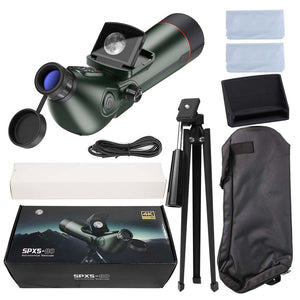 TeSeek SPX5-80 4K Digital Telescope 350X Magnification 78mm Objective Lens 18X Zoom Astronomy Camera