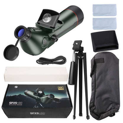 TeSeek SPX5-80 4K Digital Telescope 350X Magnification 78mm Objective Lens 18X Zoom Astronomy Camera