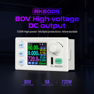 RK8009 Constant Voltage and Constant Current 0-80V/0-9A High Voltage Output 720W DC Buck Power Supply (USB Communication)