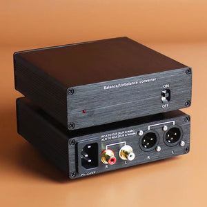 Dual Channel XLR to RCA / RCA to XLR Audio Converter Balanced to Unbalanced Signal Conversion Audio Switch Built-in Power Supply
