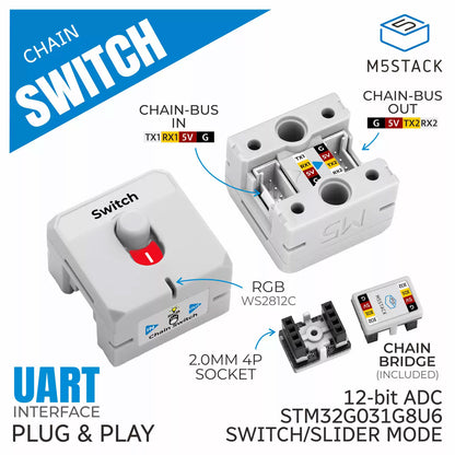 M5Stack Chain Switch Dual Mode Sliding Switch Input Node STM32 12-Bit ADC Sliding Position Detection