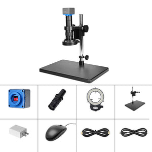 HY-7200-10A-100X 4K 60FPS 38MP HDMI-compatible Industrial Video Microscope Camera with 180X Lens for Phone PCB Repair