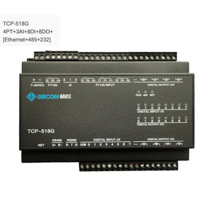 GECON 4PT100 + 3AI + 8DI + 8DO Data Acquisition Ethernet IO Module TCP-518G [Ethernet + RS485 + RS232]