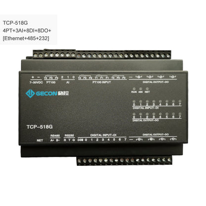 GECON 4PT100 + 3AI + 8DI + 8DO Data Acquisition Ethernet IO Module TCP-518G [Ethernet + RS485 + RS232]
