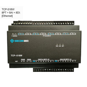 GECON 8PT100 + 8AI + 8DI Industrial Controller Data Acquisition Module TCP-518W [Ethernet Communications]