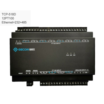 GECON 12PT100 Collect Temperature Industrial Controller Data Acquisition TCP-518D Ethernet + RS232 + RS485