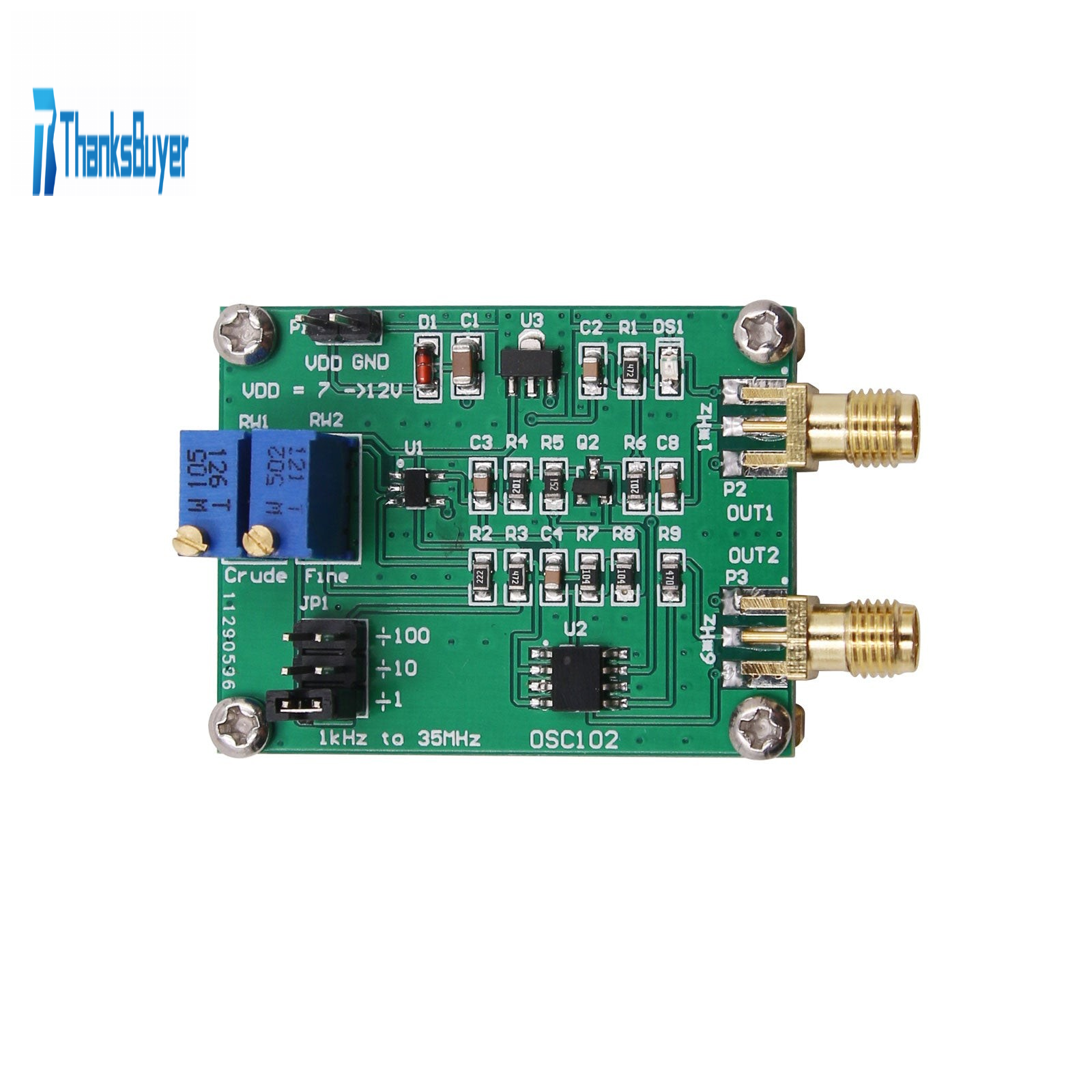 1KHz-210MHz RF Generator Module Precision Adjustable RF Signal Generat