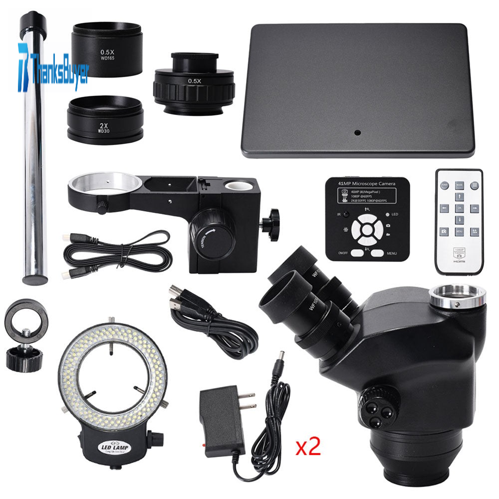 3.5X-100X Simul-Focal Trinocular Microscope w/ 41MP Microscope Camera