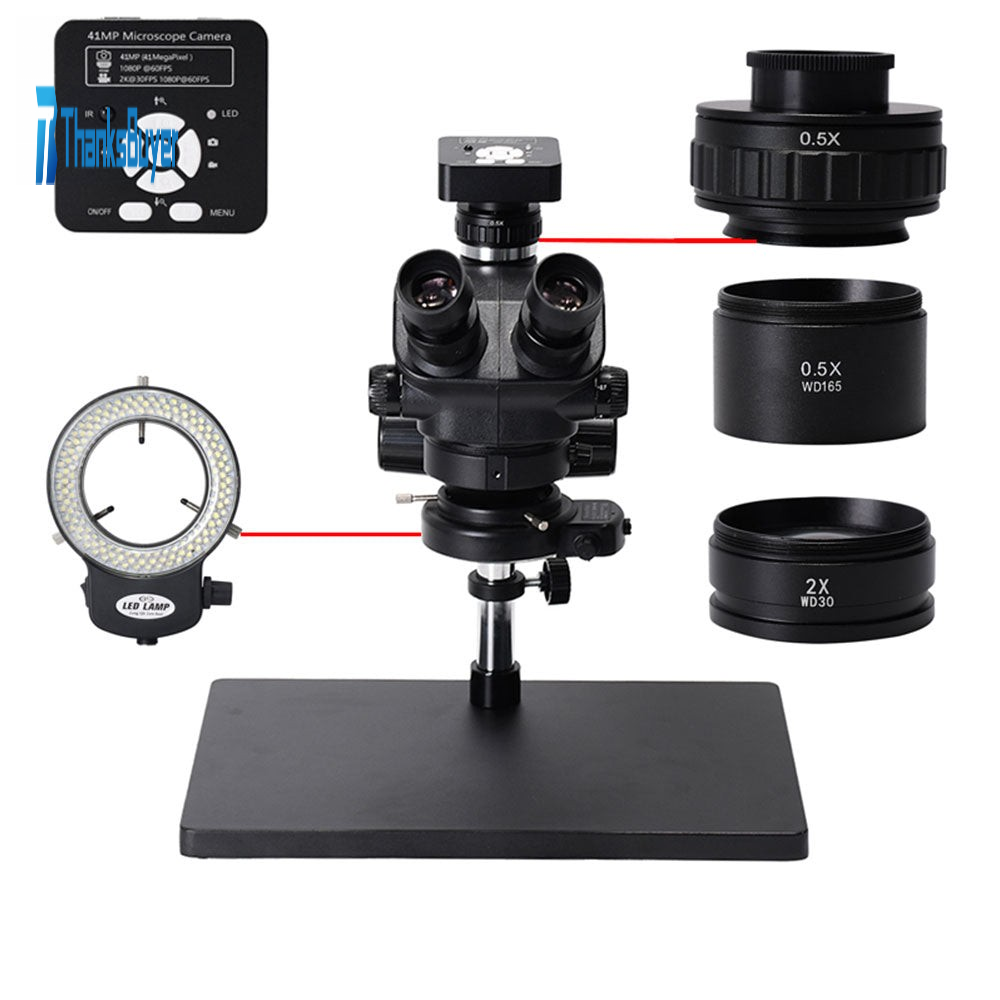 3.5X-100X Simul-Focal Trinocular Microscope w/ 41MP Microscope Camera