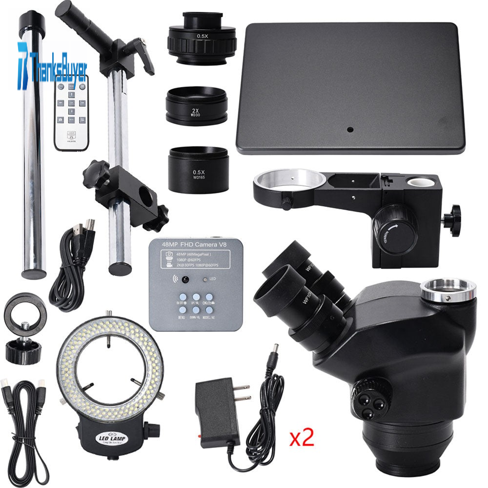 3.5X-100X Trinocular Microscope w/ Universal Bracket 48MP FHD Camera V