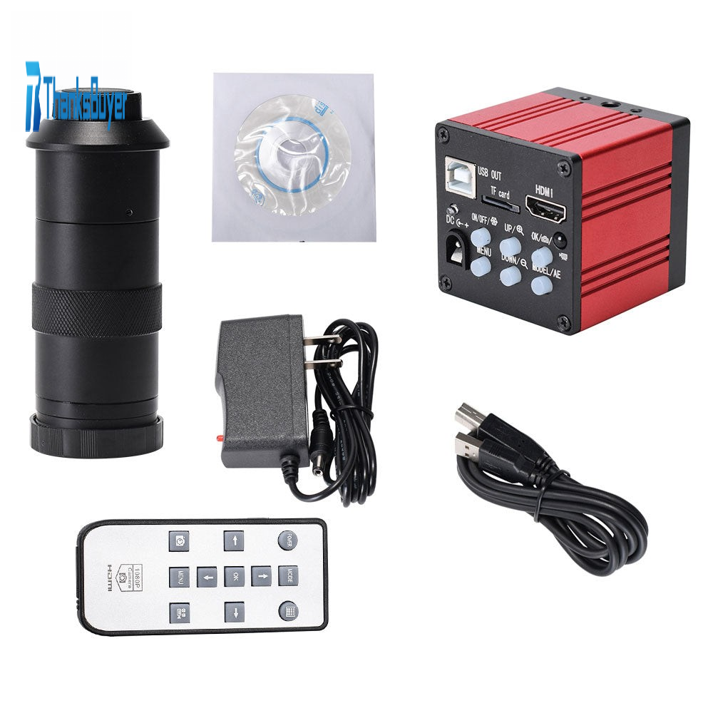 37MP Industrial Video Microscope Camera USB Output Magnifier w/ 130X Z