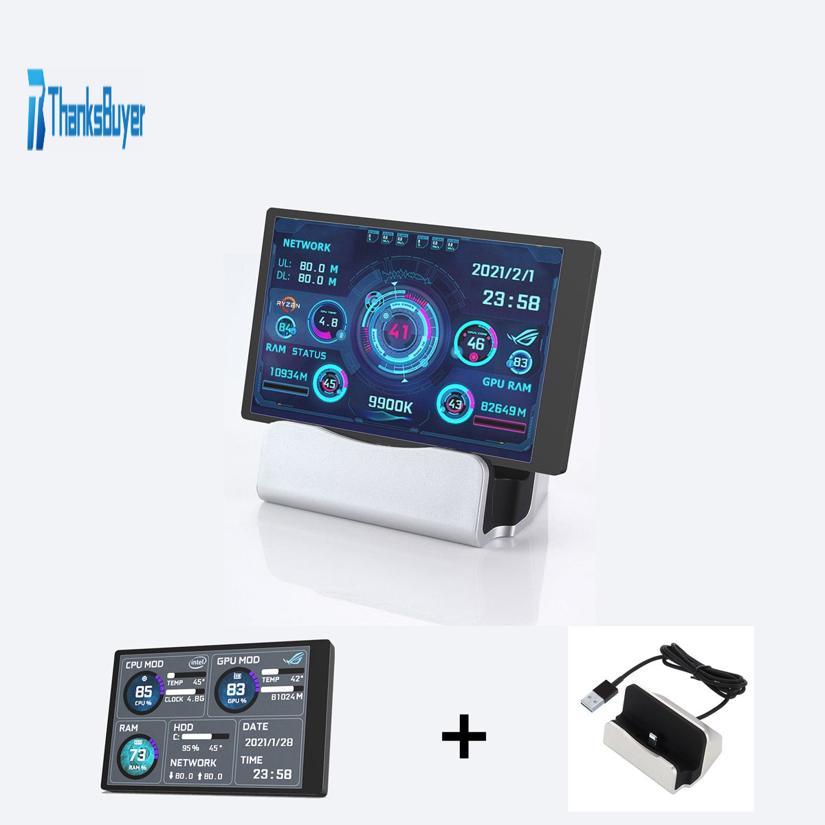 3.5 inch IPS TYPEC Secondary Screen Case Mini Case Computer Monitor US
