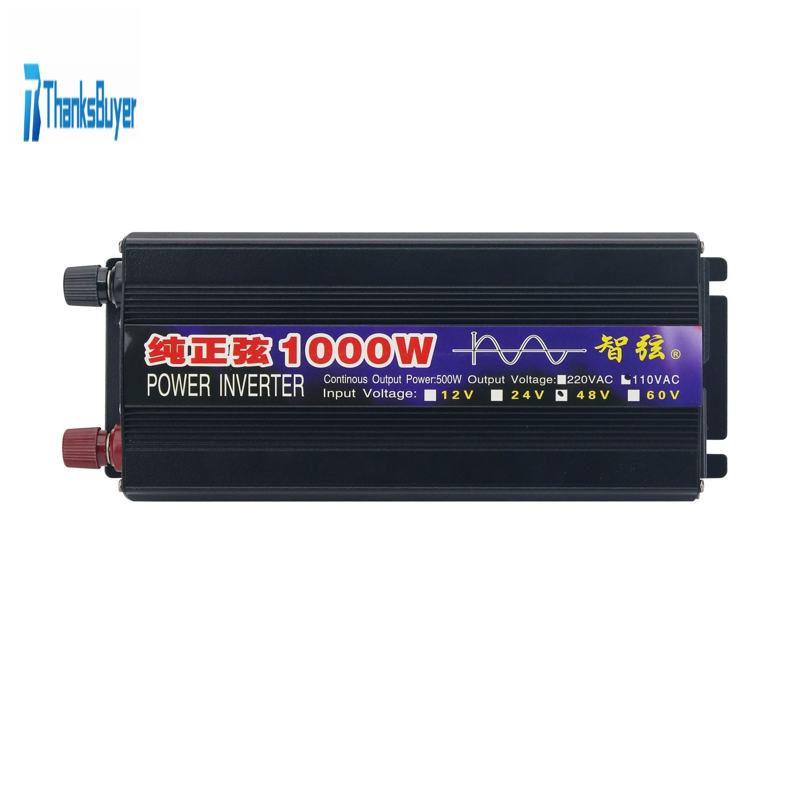 1000W Power Inverter Pure Sine Wave Single Digital Screen 48V to 110V