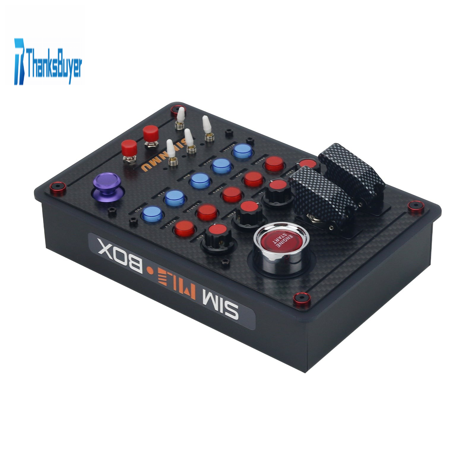 Simdt Button Box Sim Racing Control Box Racing SIMNMU Button Box SIM Racing Control Box Racing Simulator with RGB Lig