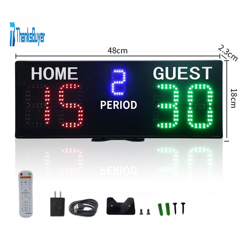 Scoreboard Box A30B 5-Digit Portable Electronic Scoreboard with Remote Control for Ba