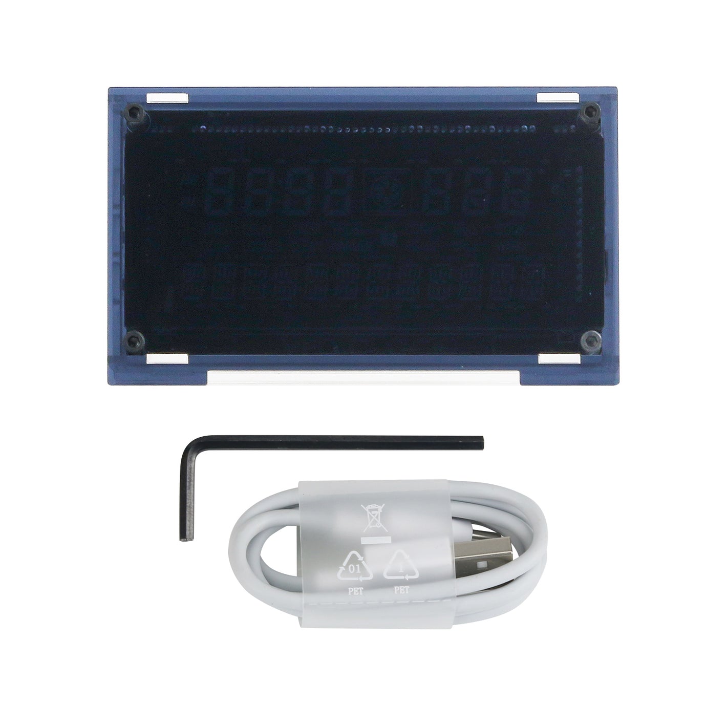 VFD Screen VFD Clock Support Automatic or Manual Brightness Adjustment with Black Panel 5V Power Supply
