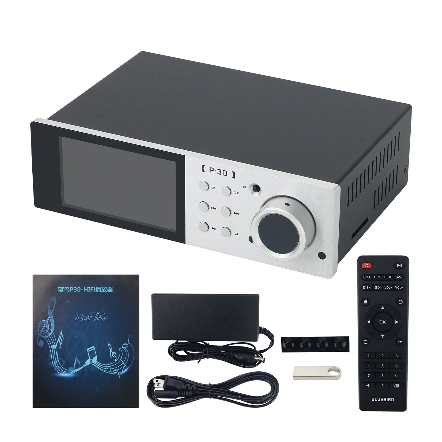 P30 Lossless Master Tape Player Digital Audio Player Dual ES9038Q2M HDD SD USB Bluetooth 5.1