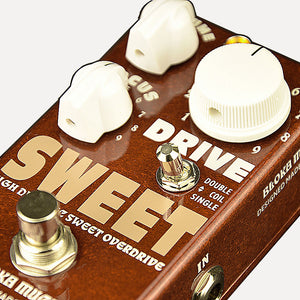 High Dynamic Sweet Drive Overdrive Pedal Vintage Amber Guitar Pedal for Single-/Dual-Coil Pickups
