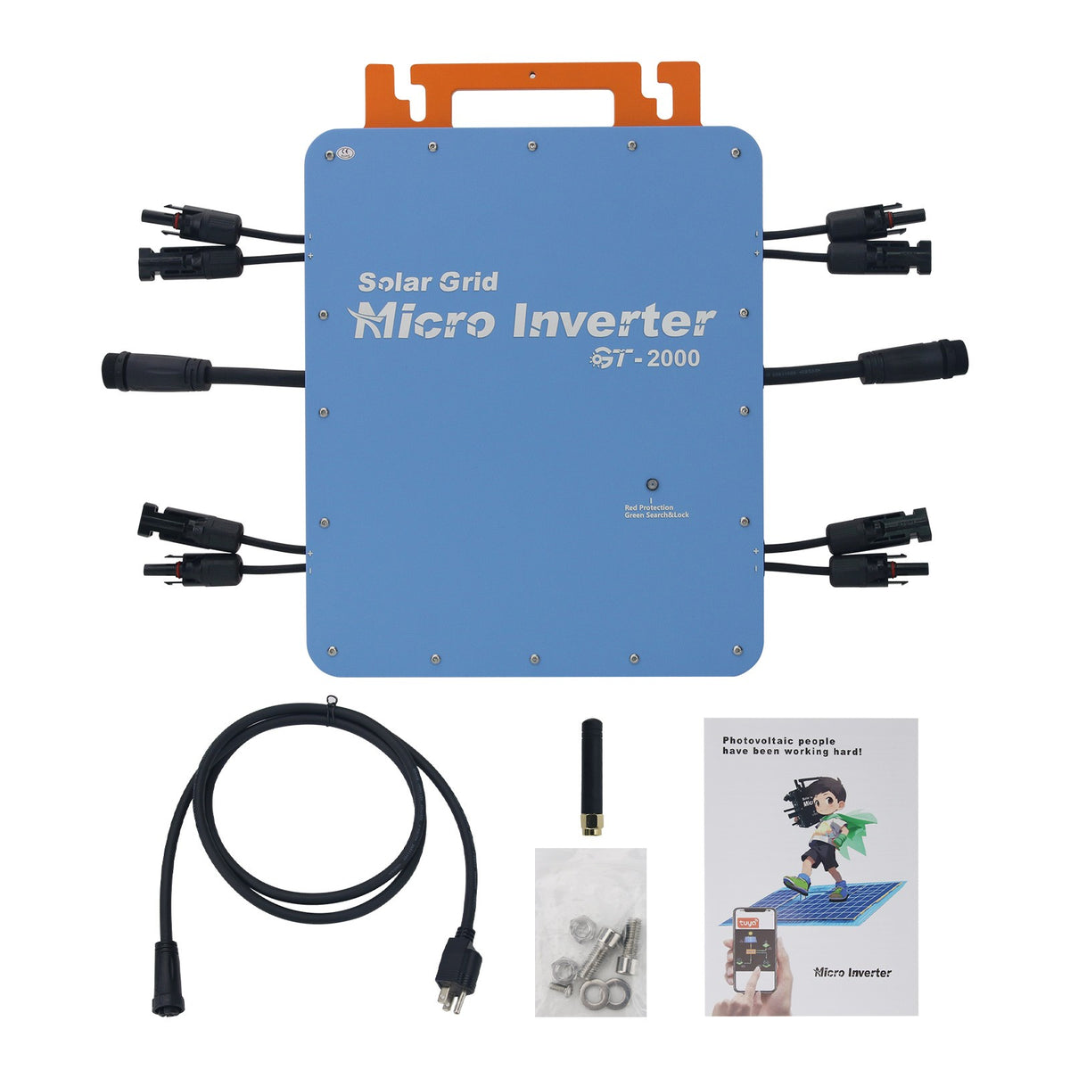 GT-2000 110V/230V 2000W Solar Grid Micro Inverter MPPT Intelligent WiFi Control IP66 Support Remote APP Upgrade
