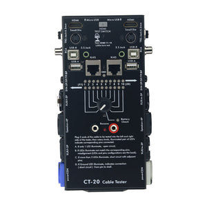 CT-20 Audio Cable Tester RJ45 Cable Tester (Measures 20 Types) for HDMI-compatible PowerCON Speakon