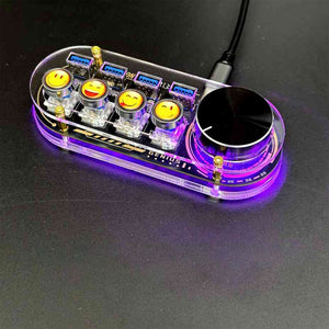 4-Port USB Hub USB3.0 Version with 4-Key Keyboard and 1 Volume Knob for Hard Disks