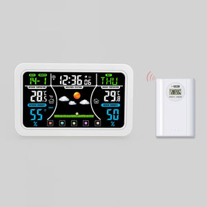 H164G Wireless Weather Station Clock with Right Angles for Temperature and Humidity Monitoring