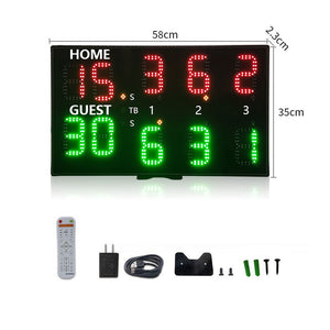 A30B 10-Digit Portable Electronic Scoreboard Tennis Scoreboard with 3"/4" Character Height