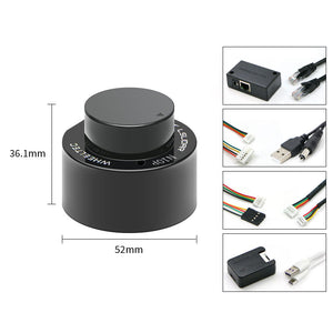 WHEELTEC LSLIDAR N10P 25m Lidar Sensor + Ethernet Adapter Module + Serial Port Adapter Module