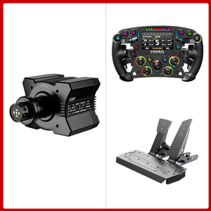 MOZA R9 V3 9Nm DD Wheel Base + 11" FSR2 Formula Steering Wheel with 6 Paddles + Optional SR-P 2-/3-Pedal Set
