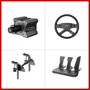 MOZA R9 V3 9Nm Wheel Base + 15.8" TSW Truck Wheel + Table Clamp + SR-P 2-/3-Pedal Set + Optional HGP Sim Shifter