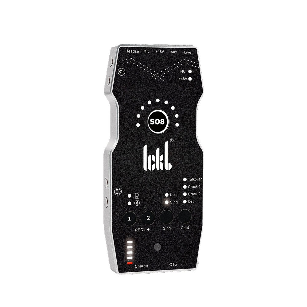 ICKB SO8 Sixth Generation Mobile Live Sound Card Rechargeable Sound Card + Optional ROSS Wireless Condenser Microphone