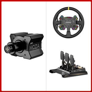 MOZA RACING R9 V3 9Nm Direct Drive Wheel Base + 13-Inch RS V2 Steering Wheel + CRP2 2-Pedal/3-Pedal Set