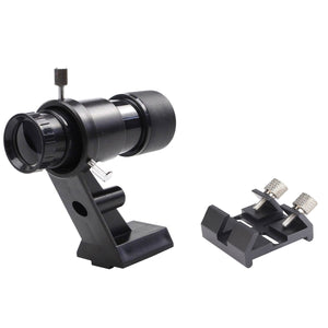 TeSeek 6x21 Plastic Correct-Image Finderscope with Crosshair Reticle + Optional Vixen-Style Dovetail Mounting Base