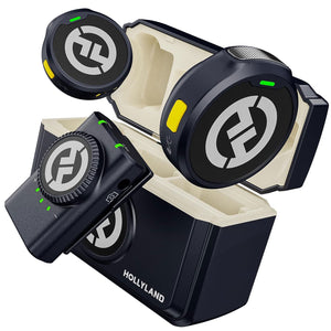 Hollyland Lark M2 Portable Wireless Lavalier Microphone Smart Noise Cancellation (Optional Ports) for HiFi Audio Recording