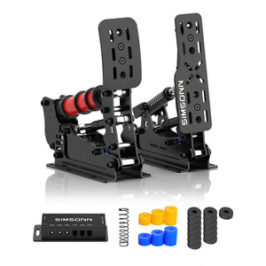 SIMSONN Black Plus X Hydraulic Pedal 2-Pedal Set Accelerator+Brake Racing Pedals with Optional Base Plate
