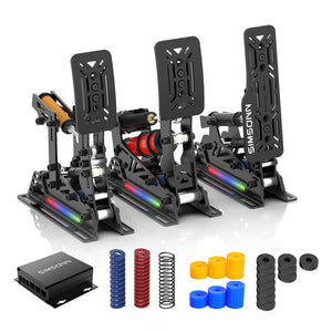 SIMSONN Pro X Ultra Hydraulic Pedals 3-Pedal Set (Accelerator+Clutch+Brake) + Optional Base Plate and Heel Plate