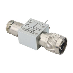 0.01-3GHz Bias Tee 2A High Current 50V RF DC Block 75ohms with N-Type Female to Male Connector