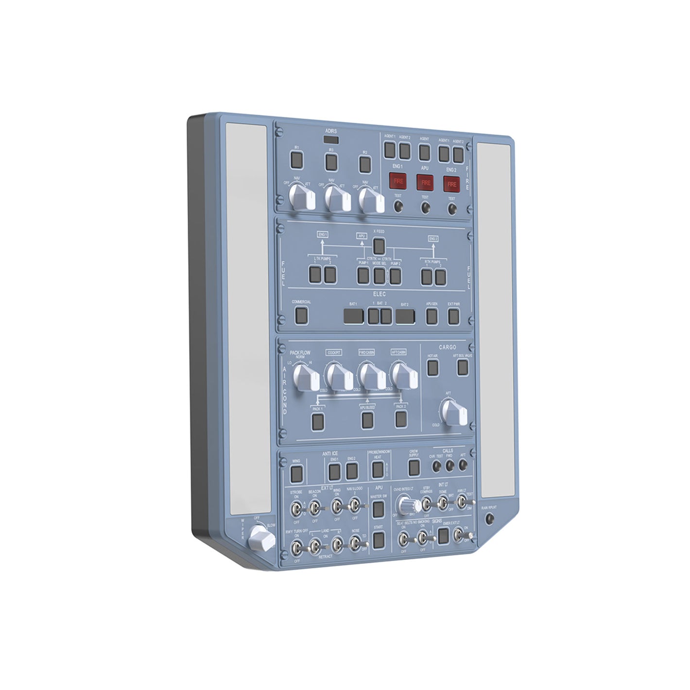 WINGFLEX A320 Overhead Panel with IRS & Lighting Panels Designed for Airbus PC Flight Sim Platforms