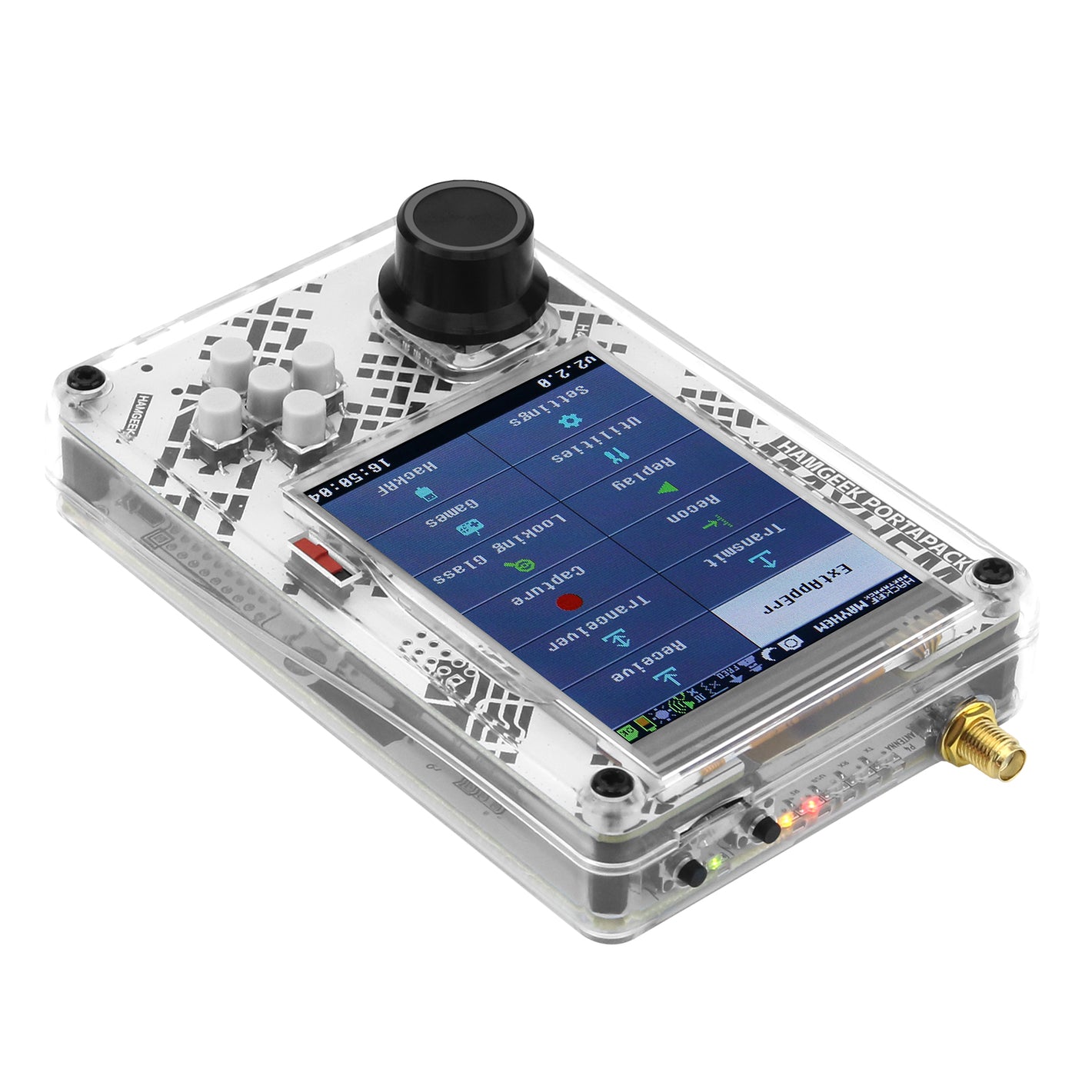 HamGeek HackRF One Software Defined Radio MAX2839 R9C + Portapack H4 V2.2.x SDR Radio Assembled with Optional Antennas and LNA