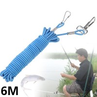 6M Metal Lobster Clasp Stretchy Fishing Lanyard Cable Rope Color Random