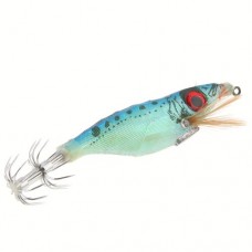 2.0# Wood Fishing Lures Cloth Wrapped Shrimp Shaped With Squid Hook Color Random