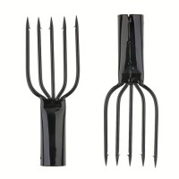 5-Tine Fish Spear Head  Fishing Tool for Fisherman Black