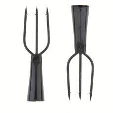 3-Tine Sharp Fishing Barbed Metal Spear Gig for Fishing Lover Black