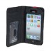 Antique Leather Book Case Cover for iPhone 5 - Black