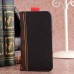 Antique Leather Book Case Cover for iPhone 5 - Black
