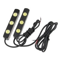 E4 Auto Car High Brightness 2 x 3 LED Lights 100% Waterproof