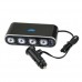 WF-0307  In-Car USB Four Sockets Charger with Switches  Black